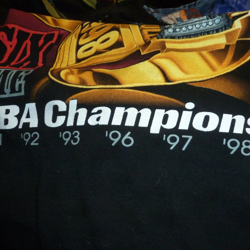 1998 CHI BULLS 6 time champion t-shirt Chicago Vintage Michael Jordan Sz M - Picture 8 of 11